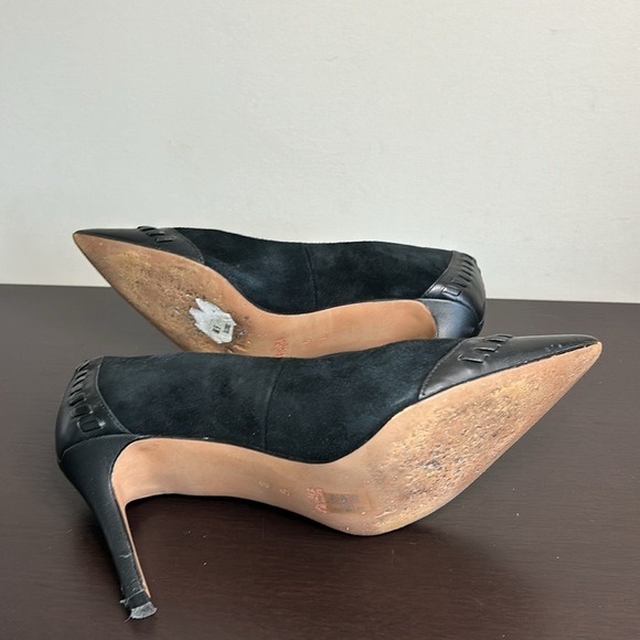 COACH Sophie Black Leather Suede Pump Pointed Toe Heels Shoe Sz 6 - Picture 11 of 12